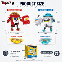 Juguete Robot Transformable Mini Dual-Form para Niños - Trompo Transformable Yukishiro para Jugar en Interiores