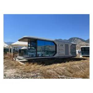 Casa prefabricada Personalizar Cápsula de camping prefabricada Estructura de acero Modular Para la venta Contenedor ecológico Casa de cápsulas