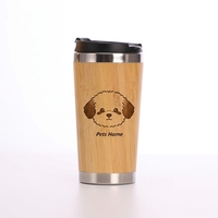 Bouteille d'eau isotherme à double paroi en acier inoxydable 304 avec coque en bambou et logo gravé au laser, cadeau d'entreprise, vente en gros.