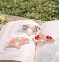 Marque-page en résine avec fleur pressée, support de page, fleur du mois de naissance, cadeau pour les amoureux des livres