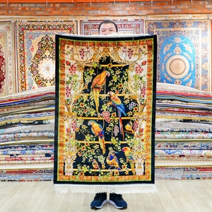 Tapis faits <span class=keywords><strong>à</strong></span> la main de 80x125 cm avec motif d'oiseaux, tapis en soie turque, prix de gros en Chine - Product Image 1