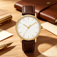 Montre minimaliste pour homme, boîtier en alliage ultra-fin, cadran blanc, index en argent, bracelet en cuir, montre-bracelet à quartz simple et élégante