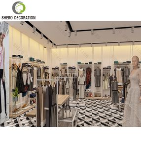 Muebles de Tienda de Ropa de Diseño Elegante, Personalización de Marca, Tienda de Ropa Femenina con Exhibidores de Ropa con Marco Metálico - Product Image 4