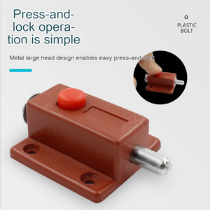 Automatic Spring <strong>Latch</strong> for Window Door Cabinet Lock with Plastic Spring and Wooden Door Clip - Product Image 2