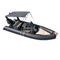 Bateau pneumatique de pêche ouvert en fibre de verre de 20 pieds Rib580 Orca/Hypalon/PVC avec T-top