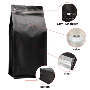 Venta directa de fábrica Embalaje personalizado de alta calidad para <span class=keywords><strong>bolsa</strong></span> de café de fondo plano a granel con válvula Bueno para uso alimentario - Product Image 2