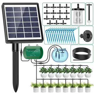 Kit de controladores de gotero para invernadero de jardín, bombas de microgoteo, equipo de hidroponía Solar, sistema de riego por goteo automático