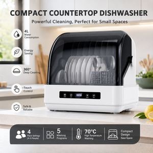 Lave-vaisselle portable de comptoir compact mini semi-automatique, capacité 4 couverts, nettoyage intelligent pour maison, cuisine, appartement - Product Image 1