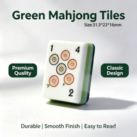Tuiles de Mahjong gravées par le fabricant, vert américain de luxe, gravure 4 couches en acrylique, 32 mm, tuiles de Mahjong gravées