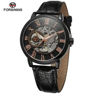 Vendita Top China Factory Forsining orologi personalizzati Otomatik Erkek Kol Saat mano <span class=keywords><strong>cinturino</strong></span> in <span class=keywords><strong>pelle</strong></span> a vento da <span class=keywords><strong>uomo</strong></span> <span class=keywords><strong>orologio</strong></span> scheletro meccanico - Product Image 3