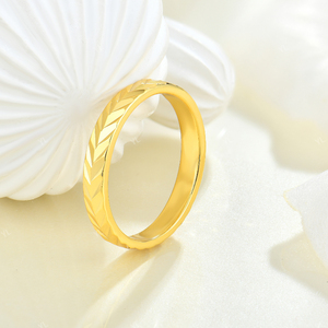 Yelun cổ điển 14k & 18K vàng Chevron Patterned Stackable vòng cho Vàng - Product Image 4