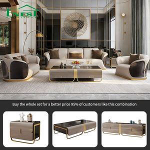 High End Luxury 1 2 <strong>3</strong> <strong>Seater</strong> Sofa Genuine <strong>Leather</strong> Antique Living Room Furniture Set Latest Design Home for Hotel Villa Home - Product Image 2