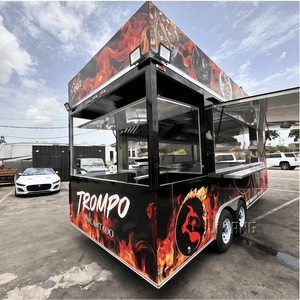 Chất lượng cao thực phẩm Trailer xuất khẩu vuông thức ăn nhanh xe tải Trailer nhà máy giá thực phẩm di động xe tải đầy đủ trang bị nhà hàng - Product Image 2