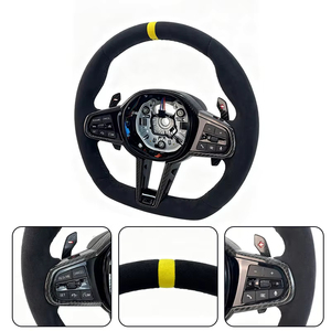 Volante in Fibra di Carbonio Personalizzato con Striscia Gialla per BMW M3 M4 G87 <span class=keywords><strong>G20</strong></span> <span class=keywords><strong>G30</strong></span> - Product Image 2