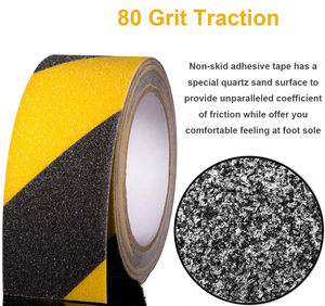 Ruban <span class=keywords><strong>de</strong></span> sécurité antidérapant noir grain 80, antidérapant, abrasif, <span class=keywords><strong>verre</strong></span> PVC, <span class=keywords><strong>papier</strong></span> autocollant adhésif résistant à la chaleur pour marches et escaliers - Product Image 2