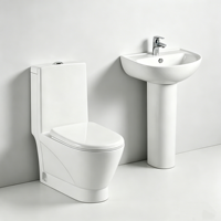 Ensemble WC monobloc en céramique pour salle de bain, design Dragon Doré, avec chasse d'eau, siphon en P et siphon en S