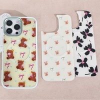 Coque de téléphone à panneau arrière magnétique remplaçable pour iphone 17 / 17pro/17promax/17air avec l'ours d'amour de dorure