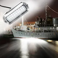 Luz LED de popa de acero inoxidable para barco, 27 luces subacuáticas para pontón marino, accesorios para barco, resistente al agua