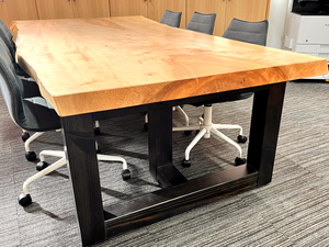 Mesa de castaño de caballo de Japón, escritorio de oficina de madera natural moderno para empresas - Product Image 4