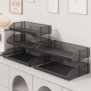 Multi Tier Desktop Storage Rack Rectangle Stackable <b>Shelf</b> For Living Room <b>Kitchen</b> Cup Water Bottle Organizer - Product Image 4