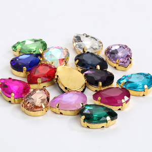 Diamantes <span class=keywords><strong>de</strong></span> imitación <span class=keywords><strong>de</strong></span> cristal en forma <span class=keywords><strong>de</strong></span> gota inferior dorada <span class=keywords><strong>de</strong></span> colores mezclados, ropa <span class=keywords><strong>de</strong></span> costura, Hotfix diamantes <span class=keywords><strong>de</strong></span> imitación <span class=keywords><strong>de</strong></span> alta calidad, vista para coser en cristal Rin - Product Image 4