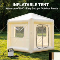Tente gonflable professionnelle à double couche, tissu imperméable, structure résistante au vent quatre saisons, installation facile, système de pompe à air