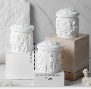 Boîte-cadeau de bougie en cire de soja souvenir artistique haut de gamme, exquis, vintage, noir et blanc, en plâtre, aromathérapie, <span class=keywords><strong>spa</strong></span> et parfum - Product Image 3