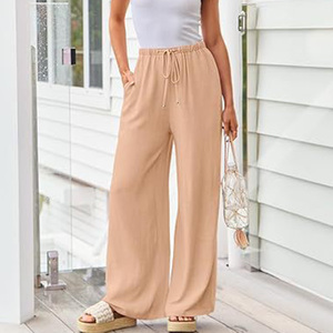 <span class=keywords><strong>Pantaloni</strong></span> <span class=keywords><strong>Palazzo</strong></span> da Donna Enyami Taglie Forti, Casual con Coulisse ed Elastico in Vita, Stile Streetwear, Gamba Larga e Dritta - Product Image 2