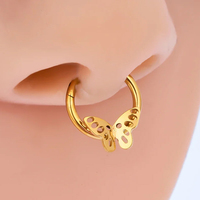 Lotus Wholesale ASTM F136 Titane Serpent Papillon CZ Anneau Segmenté Articulé Clicker pour Septum Hélix Cartilage Nez Bijou de Piercing