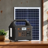 Alimentation d'urgence 200W 220V/110V Générateur solaire portable avec lumière LED et ports USB