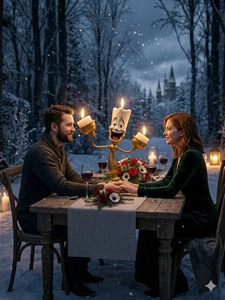 Vente en gros - La Belle et la Bête - Lumière - Candelabre LED - Figurine en résine - Porte-bougie décoratif personnalisable pour collectionneurs - Product Image 1