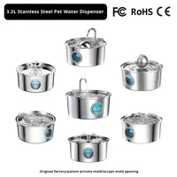 Fontaine à eau pour animaux de compagnie en acier inoxydable, ultra silencieuse, 3,2 L, fontaine à boire pour chat, USB, filtre quadruple, qualité alimentaire 304