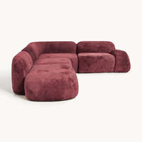 Luxuriöses Modernes Ecksofa-Set Weicher Stoff L-förmiges Modulares Ecksofa für Apartments Wohnzimmer Gepolstertes Hotel-Villa-Sofa