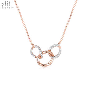 Popular Wholesale Manufacturer Export Classic Shiny <b>Fine</b> Jewelry Minimalist 18K Solid Rose Gold Real Natural Diamond Jewelry Set - Product Image 6
