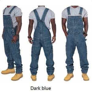 Factory Wholesale Spot Fashion Men's Camisole Denim Jumpsuit <strong>Jeans</strong> <strong>Work</strong> Pants - Product Image 4