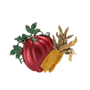 Broche Halloween personnalisée en forme de maïs <span class=keywords><strong>et</strong></span> de citrouille, avec effet goutte d'huile, motif fruits <span class=keywords><strong>et</strong></span> légumes, pour vêtements, cardigan, épingle anti-reflet - Product Image 1