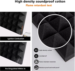 Paneles de Espuma Acústica Autoadhesivos de Alta Densidad, Materiales Insonorizantes e Ignífugos para Estudio, Oficina, Dormitorio - Product Image 4