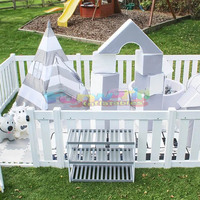 Clôture en plastique blanche intérieure/extérieure pour bébé avec fosse à balles et tapis Eva pour école et centre commercial maison aire de jeux pour enfants