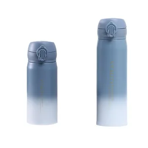 环保定制标志渐变颜色弹跳盖304不锈钢保温瓶绝缘保温瓶运动水瓶