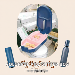 Boîte à médicaments multifonctionnelle très vendue, coupe-pilules et boîte de rangement - Design en plastique coloré personnalisé - Product Image 2