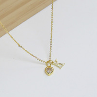 Collier Cœur avec 12 Pierres de Naissance, Pendentif DIY Lettre et Pierre de Naissance du Mois, Bijoux de Mode Quotidien pour Femme
