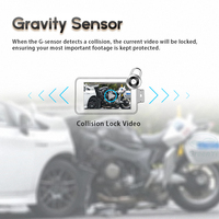 Caméra de tableau de bord pour moto, pouces, avec écran tactile, double objectif, enregistrement DVR, étanchéité