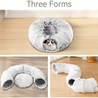 Lit pour chat en peluche Tunnel pour animaux de compagnie-une literie douce et chaude pour chats Passage pliable pour chat pour toutes les saisons Lit pour chat