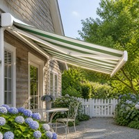 Auvent de luxe motorisé pour extérieur, cadre en alliage d'aluminium, bras rétractable et pliable, pour balcon, terrasse, auvent imperméable