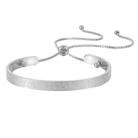 Bracelet de mode en acier inoxydable plaqué or, à motif islamique arabe simple face, pour femmes, vente en gros