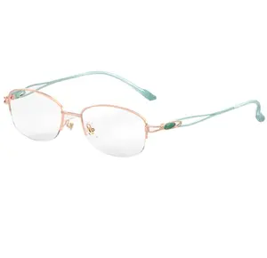 Katı desen şık optik gözlük çerçeveleri ile toptan Unisex Metal gözlük çerçeveleri