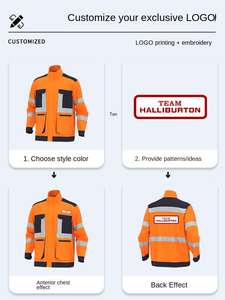 Set <span class=keywords><strong>di</strong></span> Abbigliamento da <span class=keywords><strong>Lavoro</strong></span> Personalizzato in Velluto Poliestere Fluorescente ad Alta Visibilità, Caldo e Impermeabile per Inverno, Edilizia e Officina - Product Image 5
