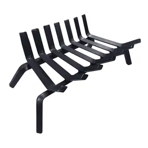 Solid Steel Cast iron fireplace grates 24 inch for Outdoor Kindling Tools Pit Wood Stove Firewood Burning Rack Holder