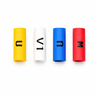 Selongsong Kabel Penanda Panas Susut Merek QSX, Berkode Warna untuk Identifikasi Kabel, Warna Putih Kuning Biru Merah, dengan Huruf/Angka Tercetak