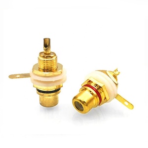 Conector <span class=keywords><strong>hembra</strong></span> único <span class=keywords><strong>para</strong></span> <span class=keywords><strong>chasis</strong></span> <span class=keywords><strong>Rca</strong></span> de montaje en Panel chapado en oro de alta calidad - Product Image 3